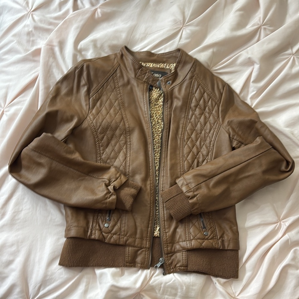Brown leather jacket